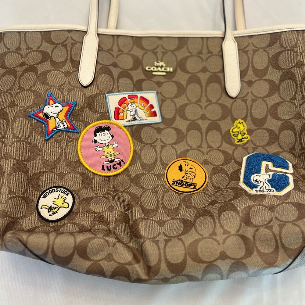 Coach X Snoopy Tote W/ Varsity Patches